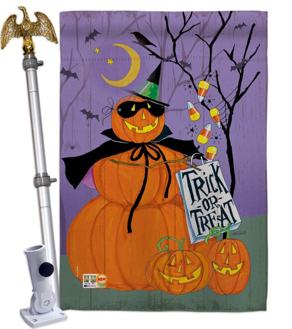Happy Pumpkin Trio - Halloween Fall Vertical Impressions Decorative Flags HG112084 Made In USA - Image 13