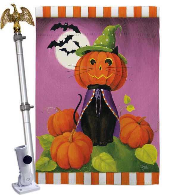 Happy Haunting Cat - Halloween Fall Vertical Impressions Decorative Flags HG112094 Made In USA - Image 9