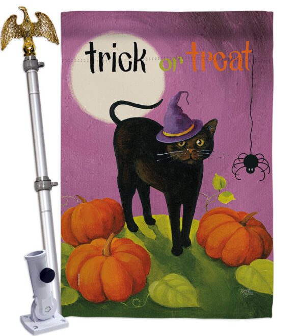 Halloween Cat - Halloween Fall Vertical Impressions Decorative Flags HG112095 Made In USA - Image 9