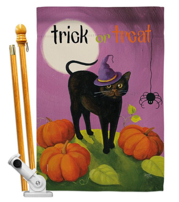 Halloween Cat - Halloween Fall Vertical Impressions Decorative Flags HG112095 Made In USA - Image 5