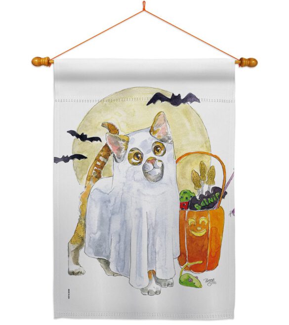 Ghost Cat - Halloween Fall Vertical Impressions Decorative Flags HG112097 Made In USA - Image 10