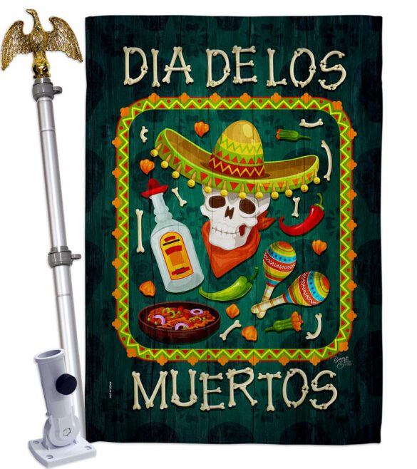 Calavera Sugar Skull - Halloween Fall Vertical Impressions Decorative Flags HG112111 Made In USA - Image 11