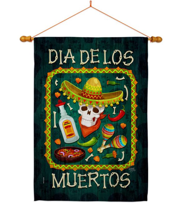 Calavera Sugar Skull - Halloween Fall Vertical Impressions Decorative Flags HG112111 Made In USA - Image 12