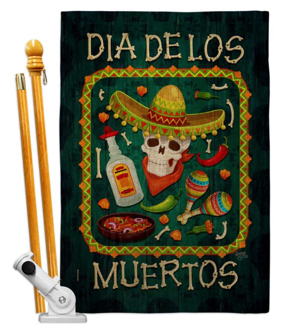 Calavera Sugar Skull - Halloween Fall Vertical Impressions Decorative Flags HG112111 Made In USA - Image 17