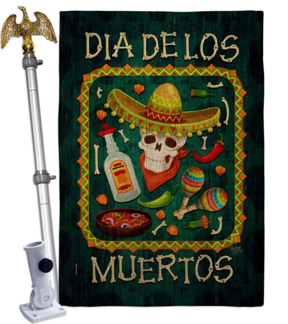 Calavera Sugar Skull - Halloween Fall Vertical Impressions Decorative Flags HG112111 Made In USA - Image 23