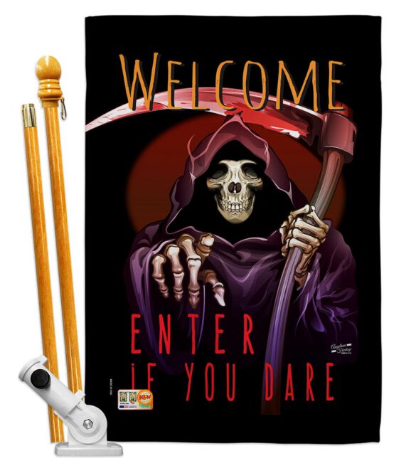 Enter If You Dare - Halloween Fall Vertical Impressions Decorative Flags HG137068 Made In USA - Image 5
