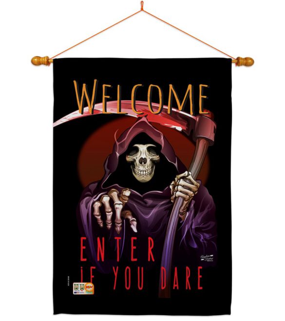 Enter If You Dare - Halloween Fall Vertical Impressions Decorative Flags HG137068 Made In USA - Image 14