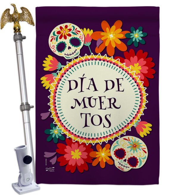 Celebrate Dia de Muertos - Halloween Fall Vertical Impressions Decorative Flags HG137249 Made In USA - Image 9