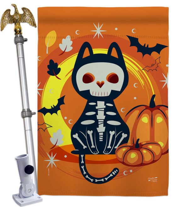 Halloween Black Cat - Halloween Fall Vertical Impressions Decorative Flags HG137265 Made In USA - Image 9