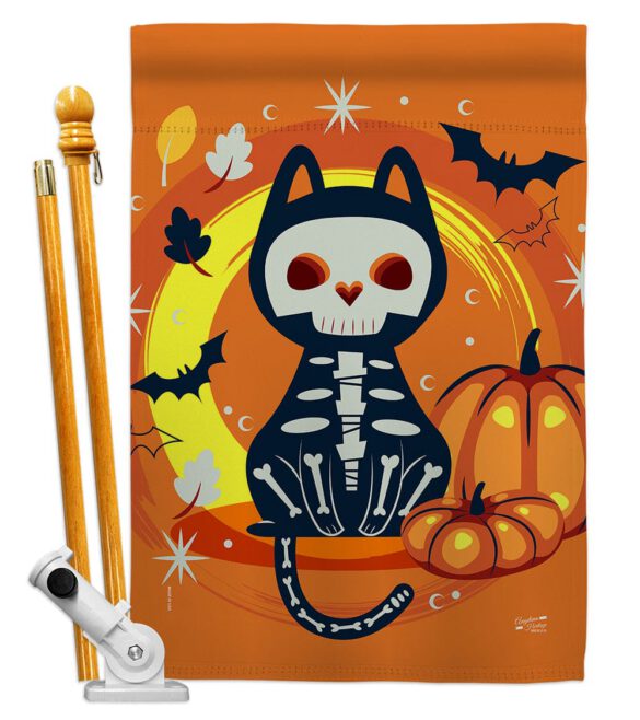 Halloween Black Cat - Halloween Fall Vertical Impressions Decorative Flags HG137265 Made In USA - Image 5