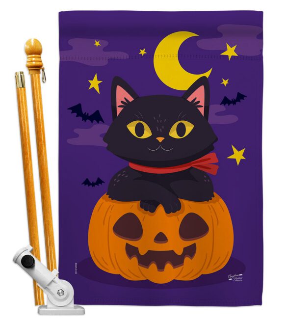 Halloween Kitty - Halloween Fall Vertical Impressions Decorative Flags HG137297 Made In USA - Image 5