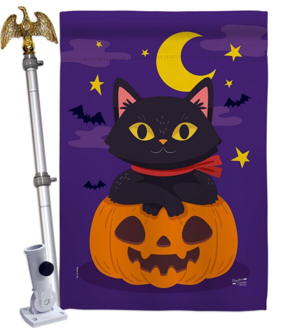 Halloween Kitty - Halloween Fall Vertical Impressions Decorative Flags HG137297 Made In USA - Image 9
