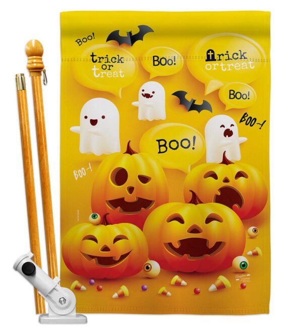 Ghosts And Pumpkins - Halloween Fall Vertical Impressions Decorative Flags HG137557 Made In USA - Image 5