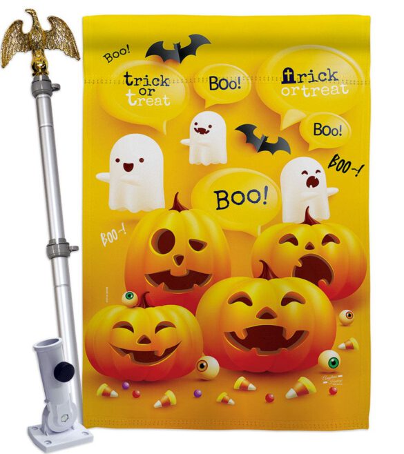 Ghosts And Pumpkins - Halloween Fall Vertical Impressions Decorative Flags HG137557 Made In USA - Image 9