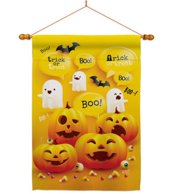 Ghosts And Pumpkins - Halloween Fall Vertical Impressions Decorative Flags HG137557 Made In USA - Image 10