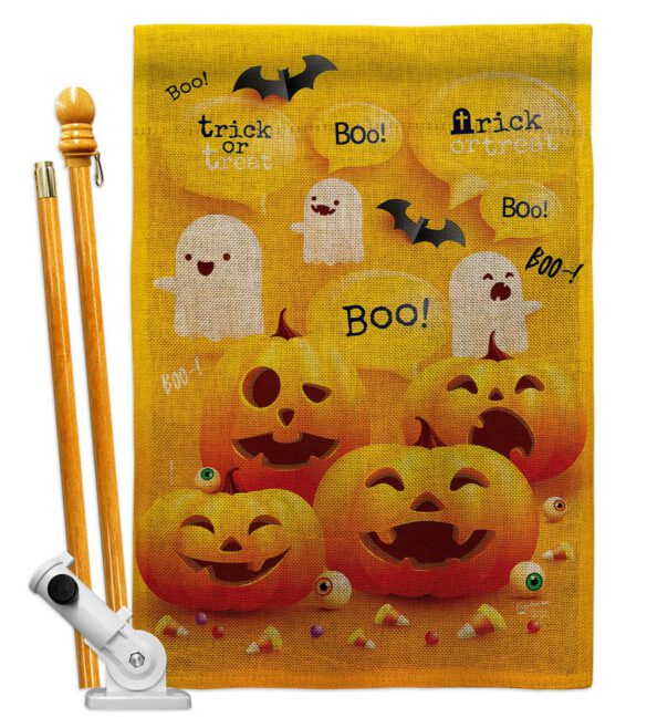 Ghosts And Pumpkins - Halloween Fall Vertical Impressions Decorative Flags HG137557 Made In USA - Image 15