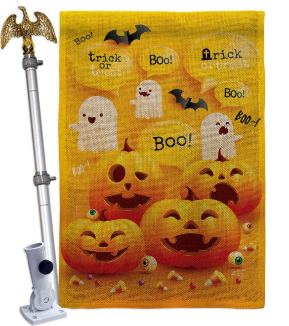 Ghosts And Pumpkins - Halloween Fall Vertical Impressions Decorative Flags HG137557 Made In USA - Image 19
