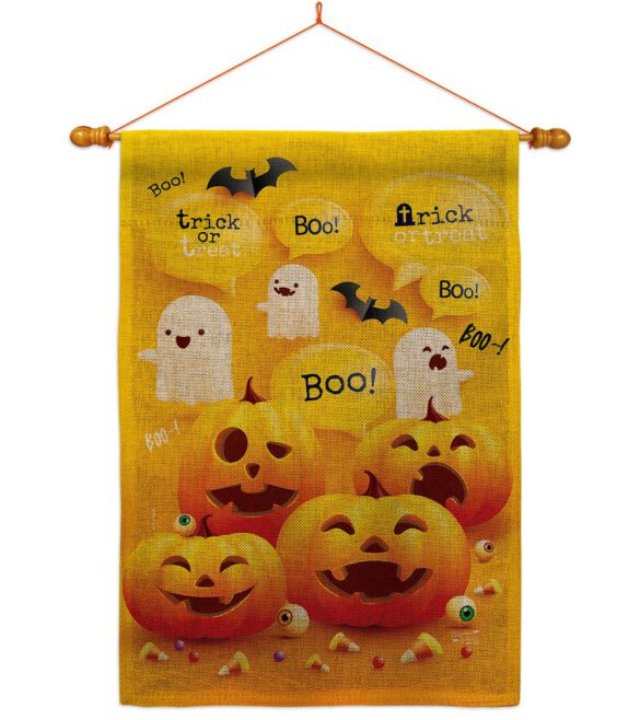 Ghosts And Pumpkins - Halloween Fall Vertical Impressions Decorative Flags HG137557 Made In USA - Image 20
