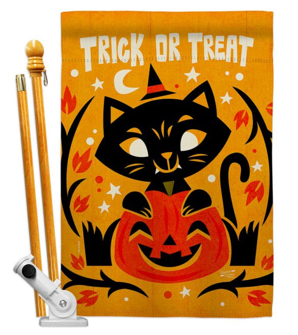 Happy Black Cat - Halloween Fall Vertical Impressions Decorative Flags HG137577 Made In USA - Image 5