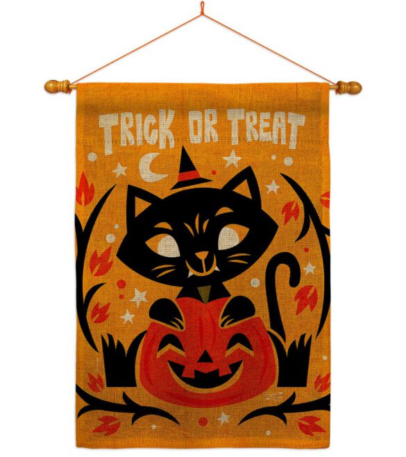 Happy Black Cat - Halloween Fall Vertical Impressions Decorative Flags HG137577 Made In USA - Image 24