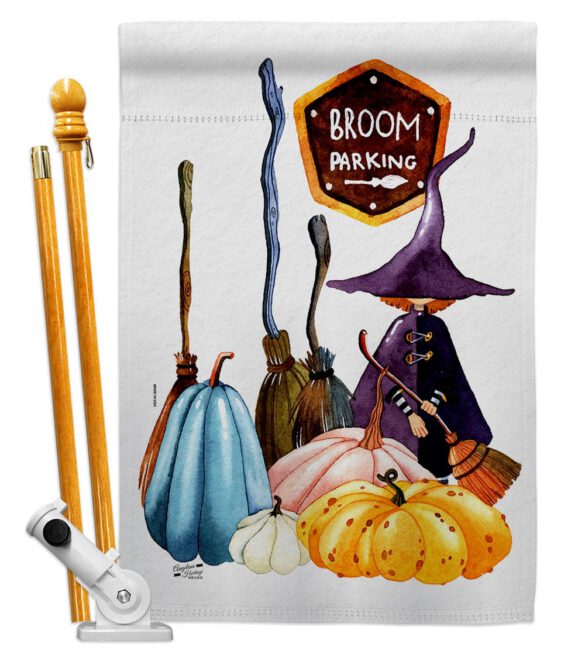 Broom Stop - Halloween Fall Vertical Impressions Decorative Flags HG137584 Made In USA - Image 5