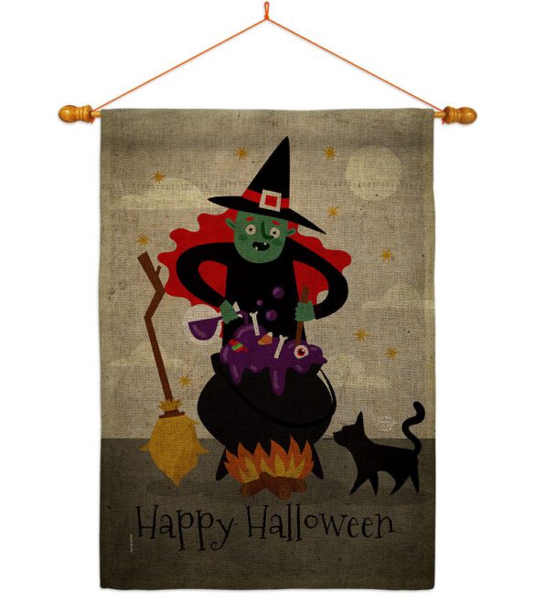 Casting Spells - Halloween Fall Horizontal Impressions Decorative Flags HG190173 Made In USA - Image 42