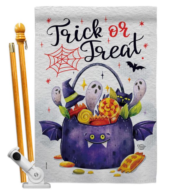 Full Treat - Halloween Fall Vertical Impressions Decorative Flags HG190180 Made In USA - Image 5