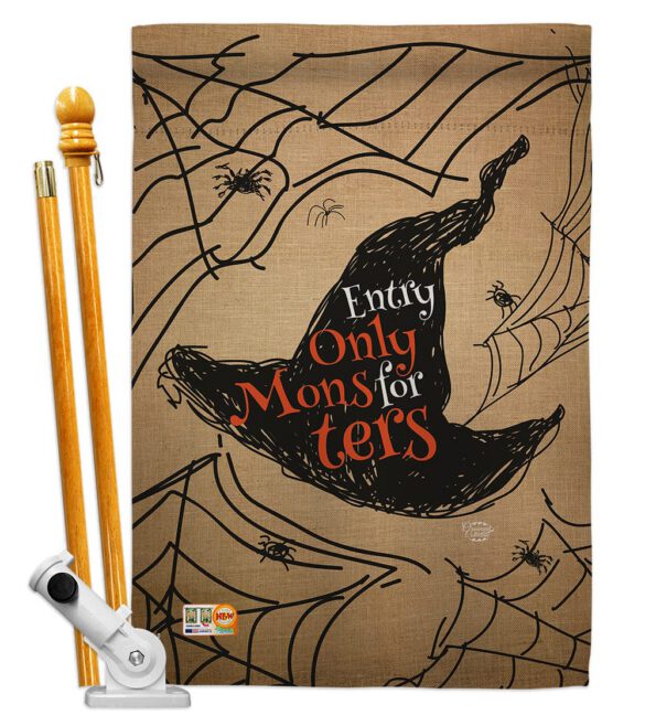Entry Only For Monsters - Halloween Fall Vertical Impressions Decorative Flags HG191021 Made In USA - Image 5