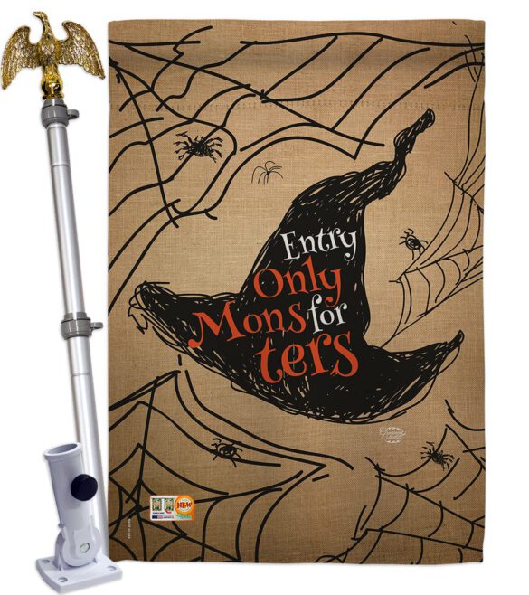 Entry Only For Monsters - Halloween Fall Vertical Impressions Decorative Flags HG191021 Made In USA - Image 13