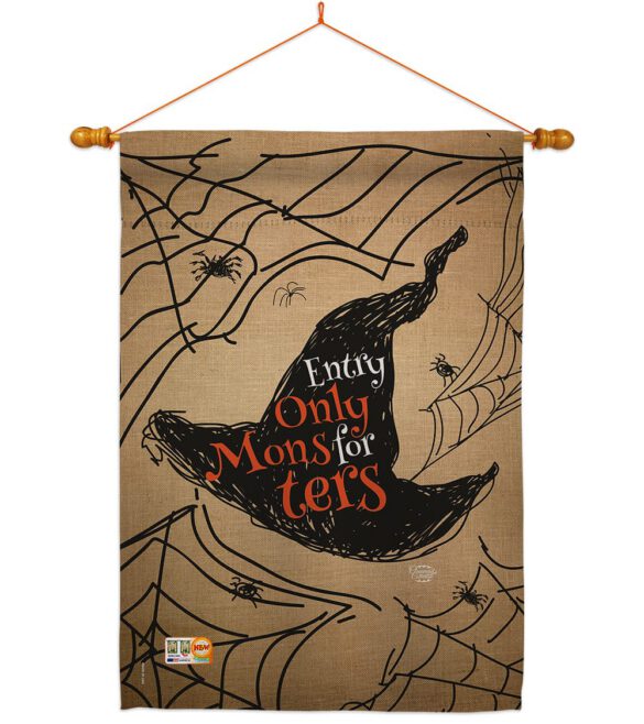 Entry Only For Monsters - Halloween Fall Vertical Impressions Decorative Flags HG191021 Made In USA - Image 14