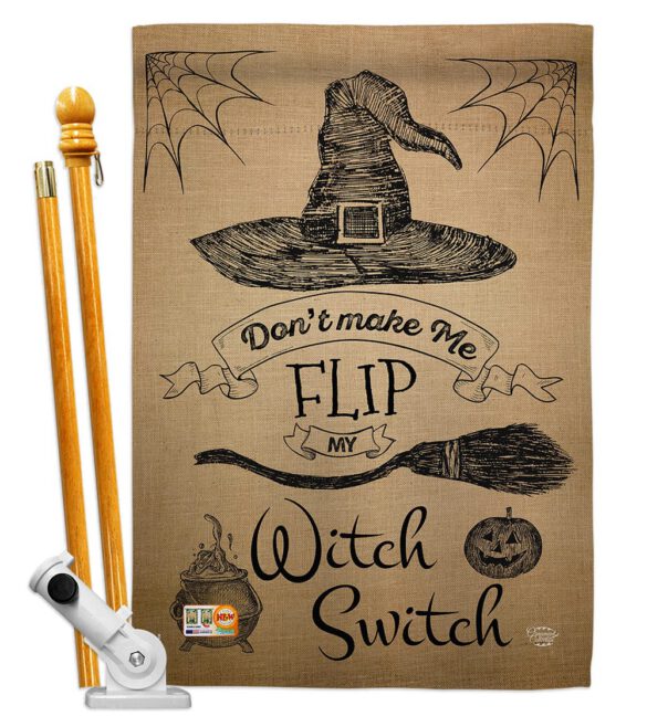 Flip my Witch Switch - Halloween Fall Vertical Impressions Decorative Flags HG191031 Made In USA - Image 5