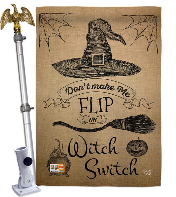 Flip my Witch Switch - Halloween Fall Vertical Impressions Decorative Flags HG191031 Made In USA - Image 13