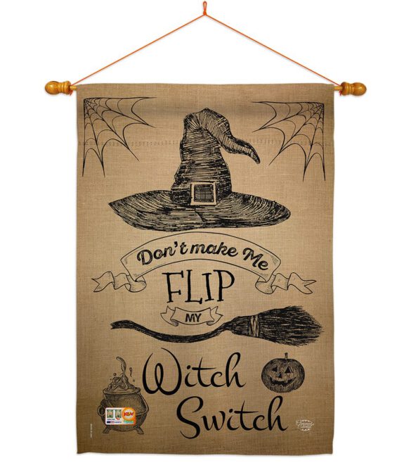 Flip my Witch Switch - Halloween Fall Vertical Impressions Decorative Flags HG191031 Made In USA - Image 14