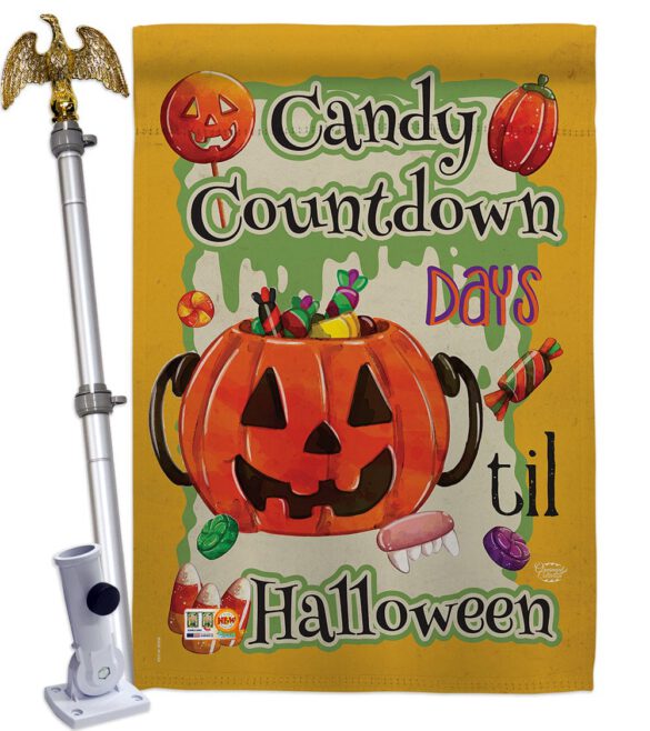 Candy Countdown - Halloween Fall Vertical Impressions Decorative Flags HG191032 Made In USA - Image 13