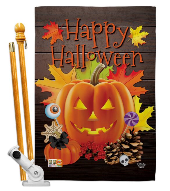 Evil Halloween Pumpkin - Halloween Fall Vertical Impressions Decorative Flags HG192141 Made In USA - Image 5