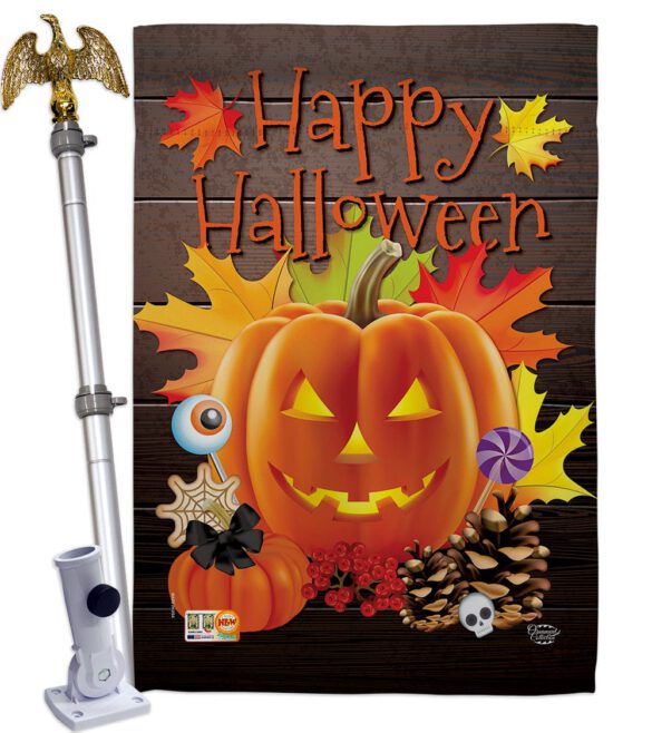 Evil Halloween Pumpkin - Halloween Fall Vertical Impressions Decorative Flags HG192141 Made In USA - Image 13