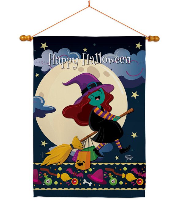 Happy Halloween Witch - Halloween Fall Vertical Impressions Decorative Flags HG192218 Made In USA - Image 10