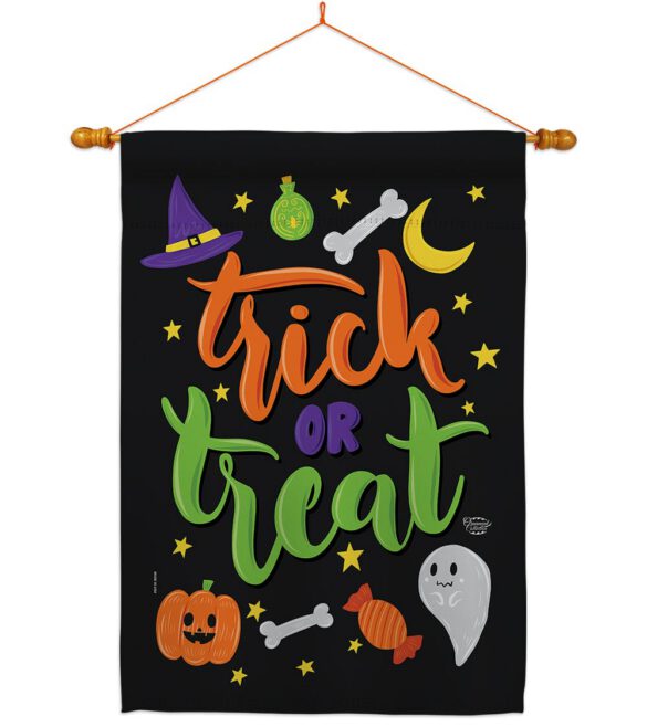 Cute Trick or Treat - Halloween Fall Vertical Impressions Decorative Flags HG192220 Made In USA - Image 10