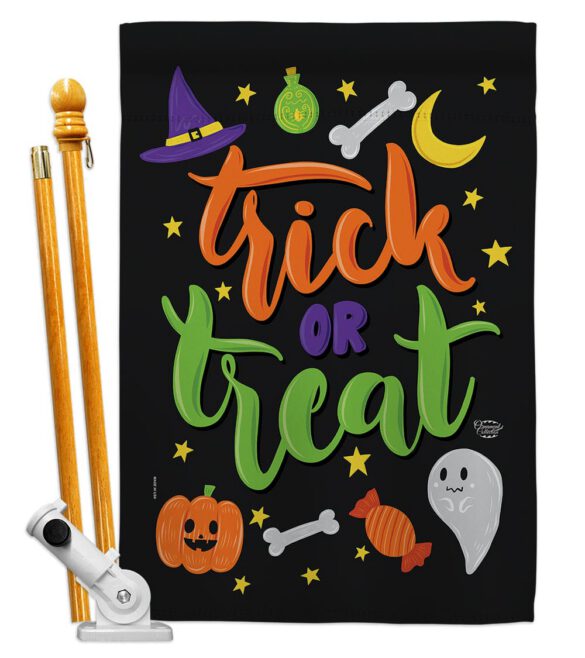 Cute Trick or Treat - Halloween Fall Vertical Impressions Decorative Flags HG192220 Made In USA - Image 5