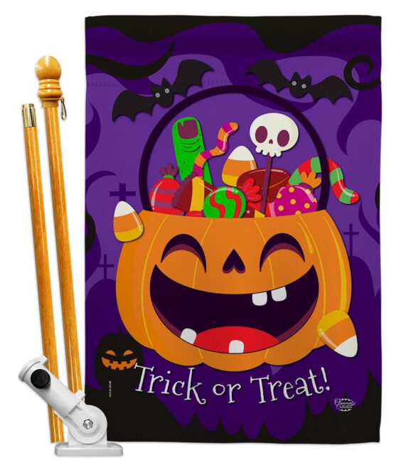 Happy Pumpkin - Halloween Fall Vertical Impressions Decorative Flags HG192243 Made In USA - Image 5