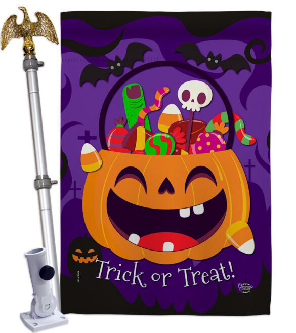 Happy Pumpkin - Halloween Fall Vertical Impressions Decorative Flags HG192243 Made In USA - Image 9