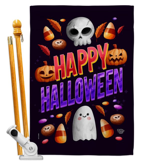 Halloween Treat - Halloween Fall Vertical Impressions Decorative Flags HG192285 Made In USA - Image 5