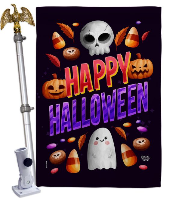 Halloween Treat - Halloween Fall Vertical Impressions Decorative Flags HG192285 Made In USA - Image 9