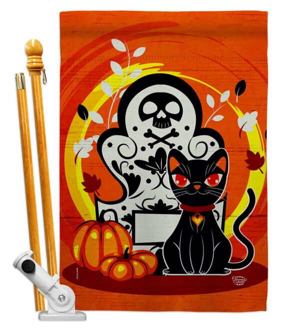 Halloween Kitty - Halloween Fall Vertical Impressions Decorative Flags HG192652 Made In USA - Image 5