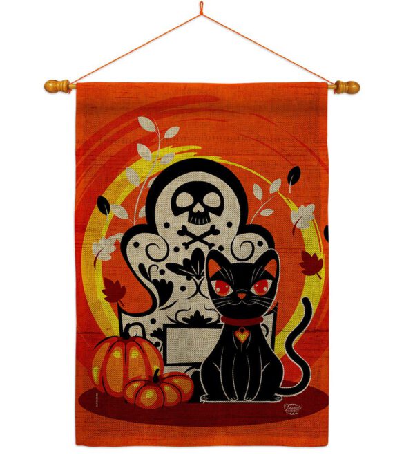 Halloween Kitty - Halloween Fall Vertical Impressions Decorative Flags HG192652 Made In USA - Image 24