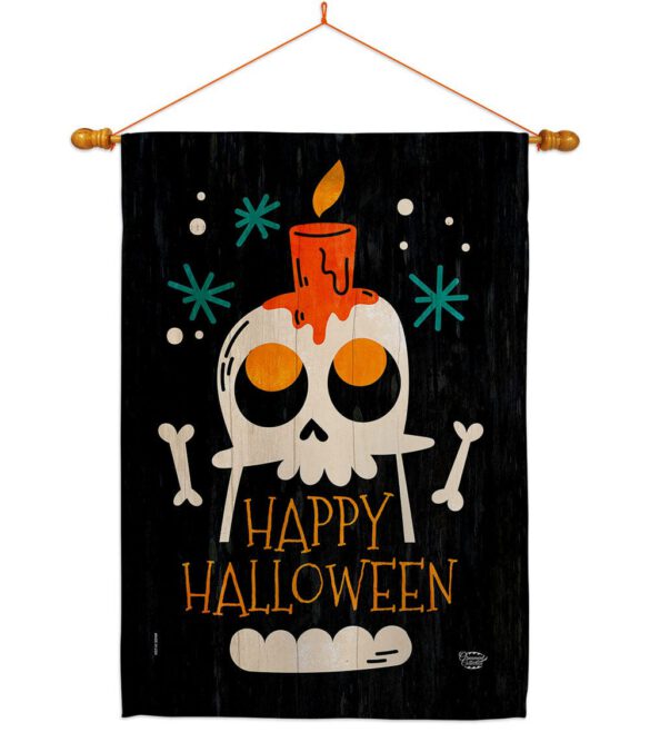 Happy Skull - Halloween Fall Vertical Impressions Decorative Flags HG192664 Made In USA - Image 12