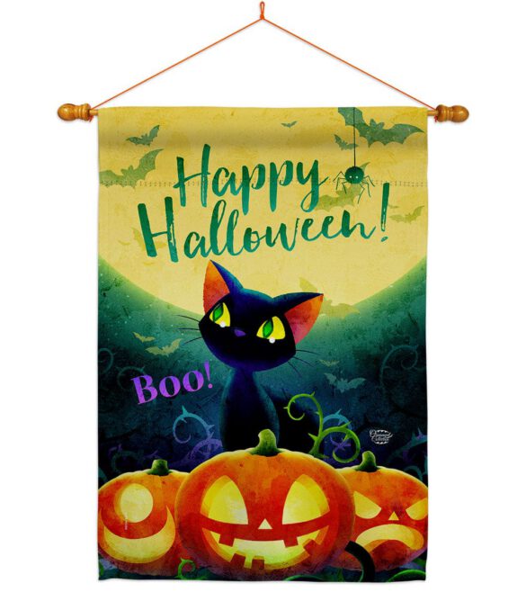 Cute Black Cat - Halloween Fall Vertical Impressions Decorative Flags HG192668 Made In USA - Image 12