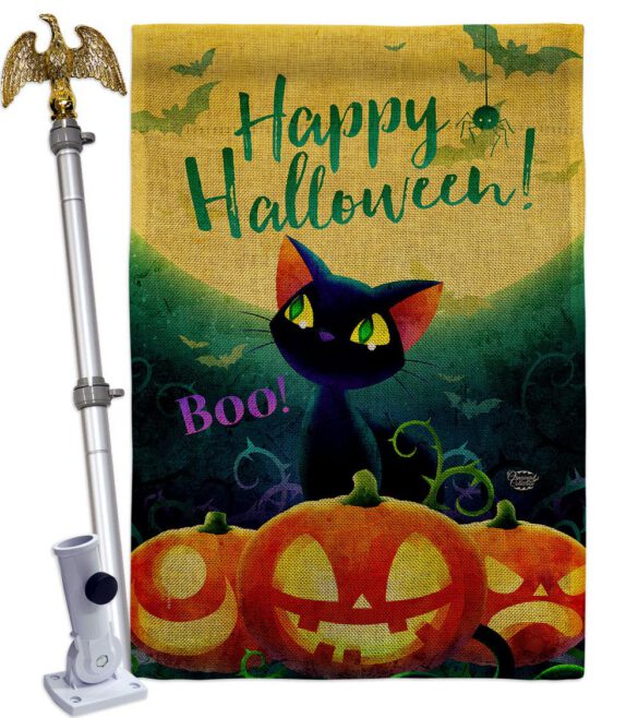 Cute Black Cat - Halloween Fall Vertical Impressions Decorative Flags HG192668 Made In USA - Image 23