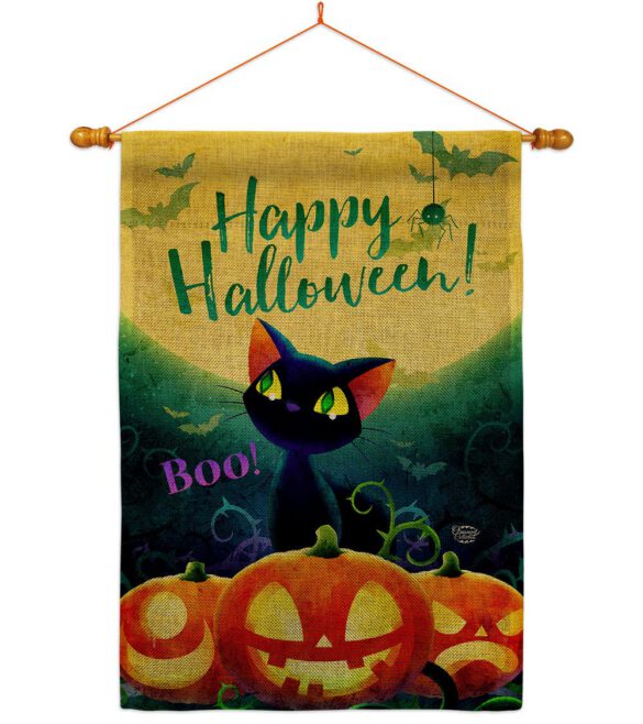 Cute Black Cat - Halloween Fall Vertical Impressions Decorative Flags HG192668 Made In USA - Image 24