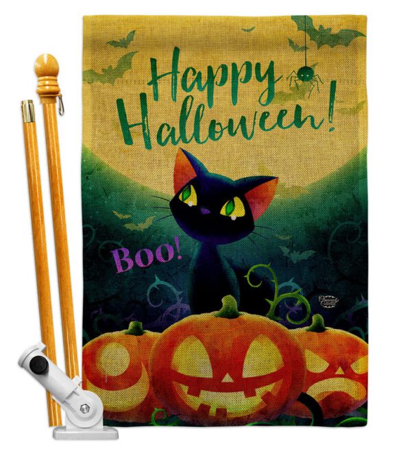 Cute Black Cat - Halloween Fall Vertical Impressions Decorative Flags HG192668 Made In USA - Image 17